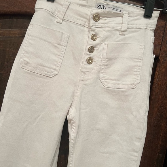 Zara white button fly Jeans size 0 - Picture 2 of 5